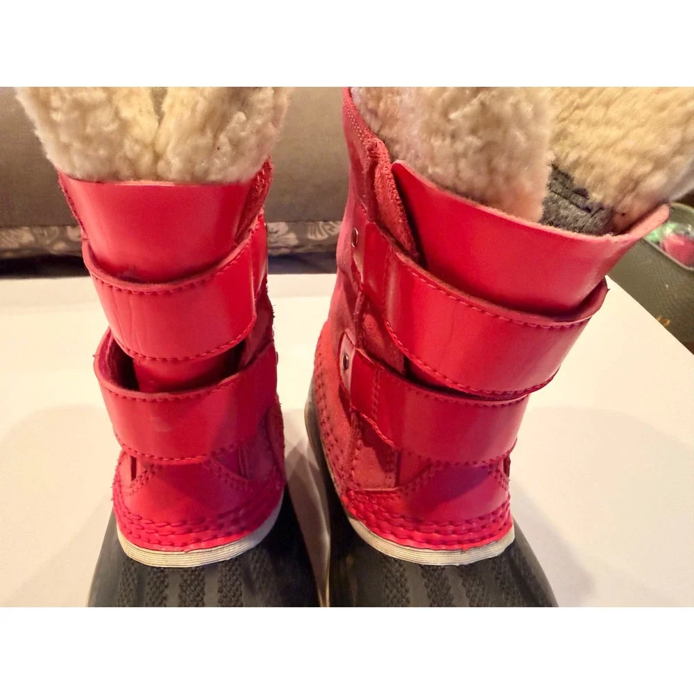 Sorel Kids Snow Commander Pink Black Waterproof Winter Boots Toddler 9